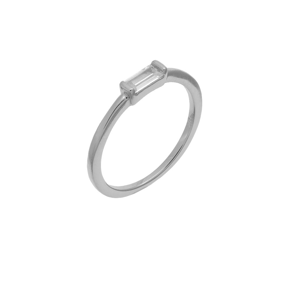 Sibella Minimalistic Stone White Ring