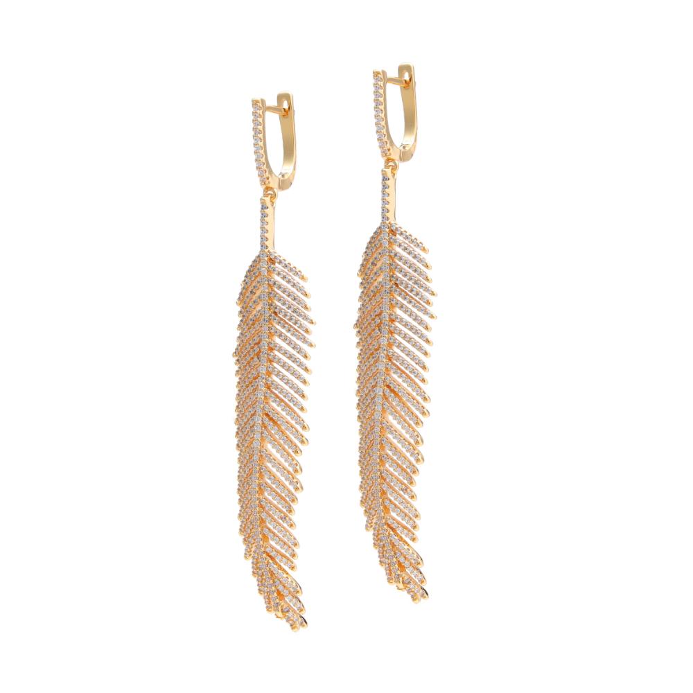 The Superbe Feather Evening Earrings