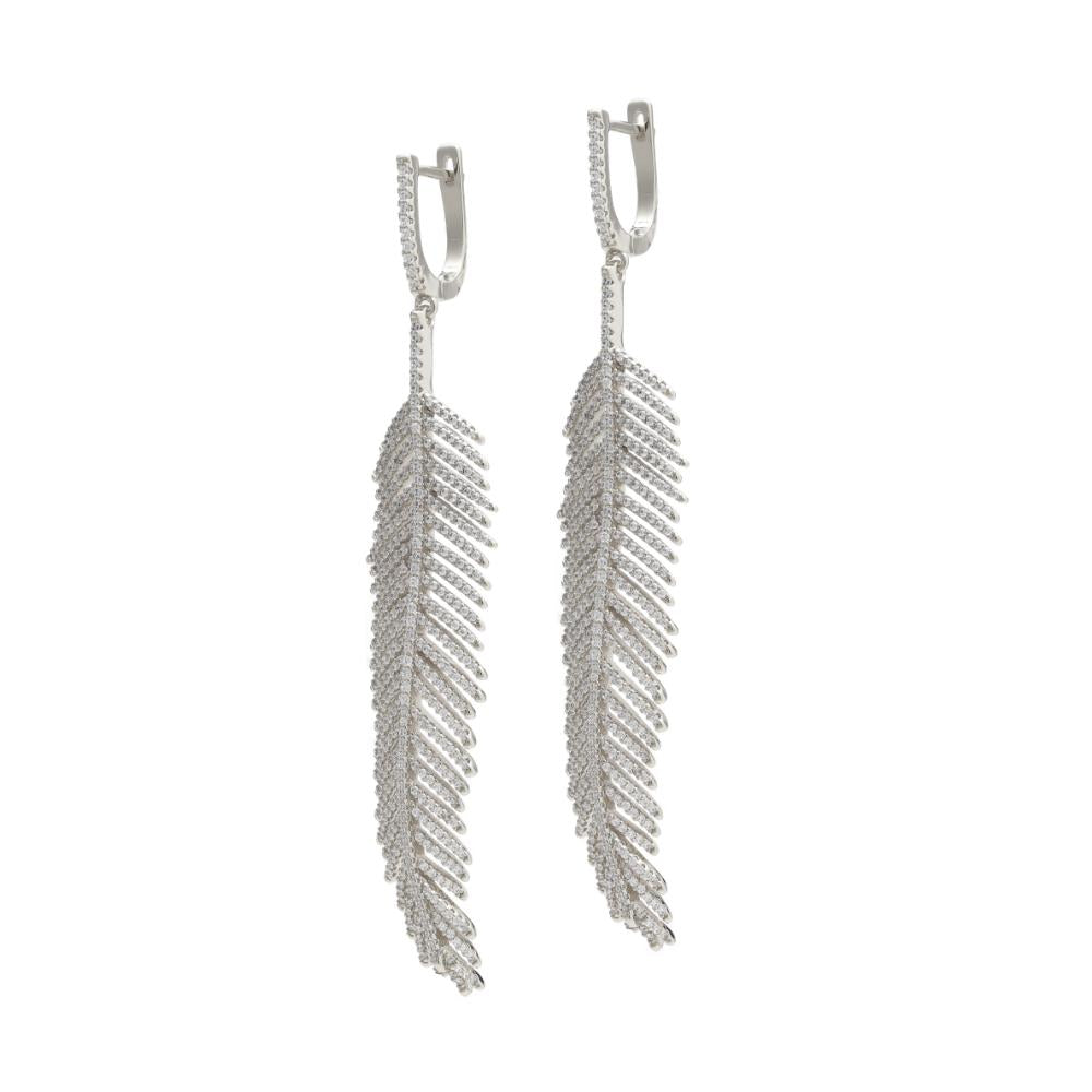The Superbe Feather Evening Earrings