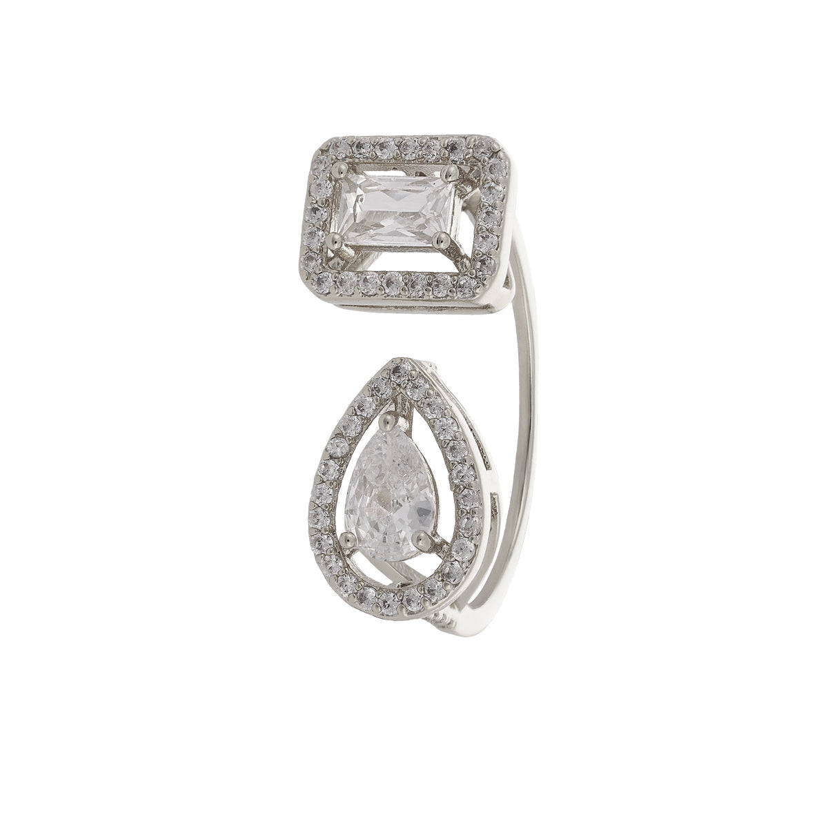 Square Drop Evening Ring