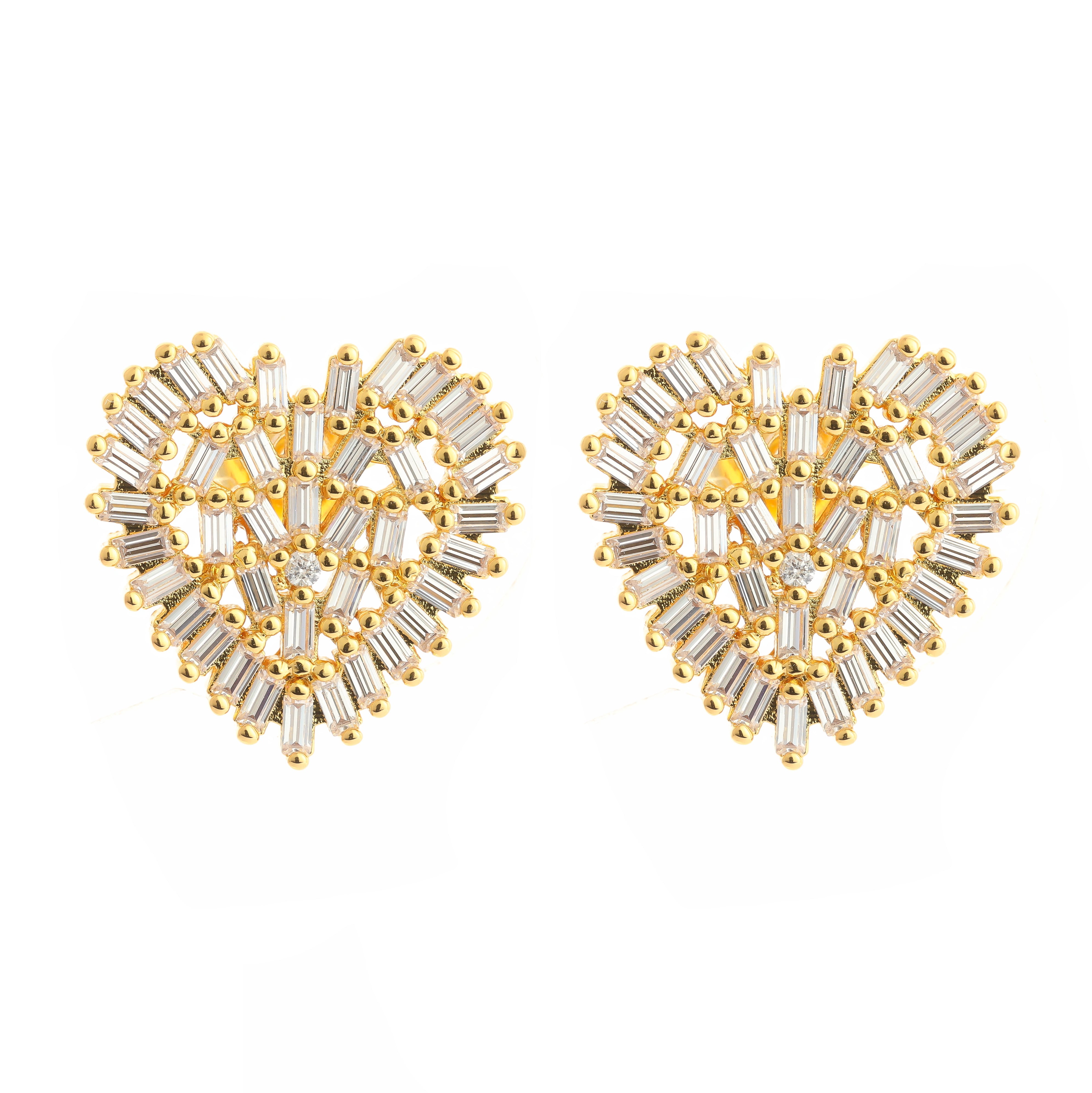 Glammed Heart Evening Earrings