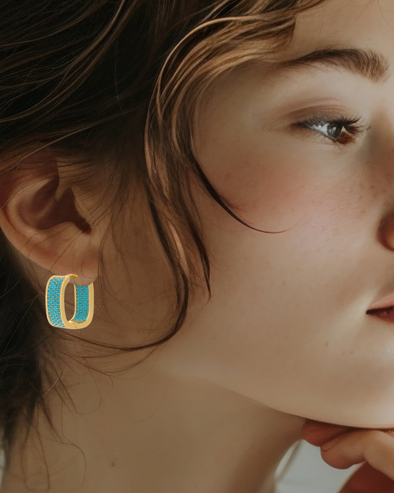 Squaria Turquoise Casual Earrings