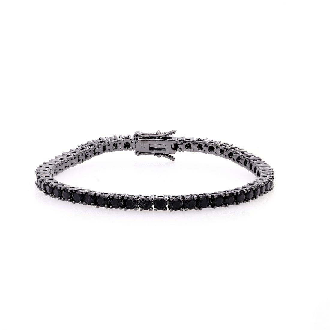 Tennis Bracelet Black Round Stone 0.1 Carat