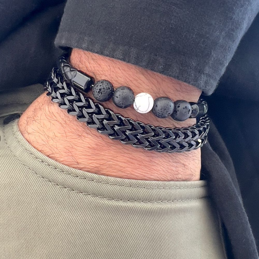 Cody Leather White Men's Bracelet