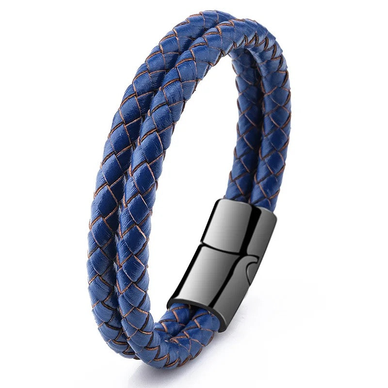 Parallel Twins Leather Men's Bracelet