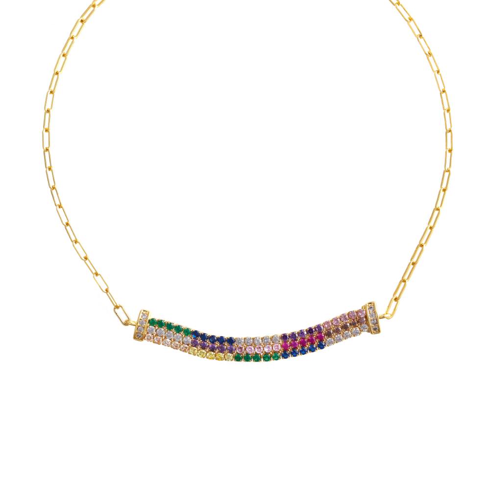 Rainbow Lines Casual Necklace
