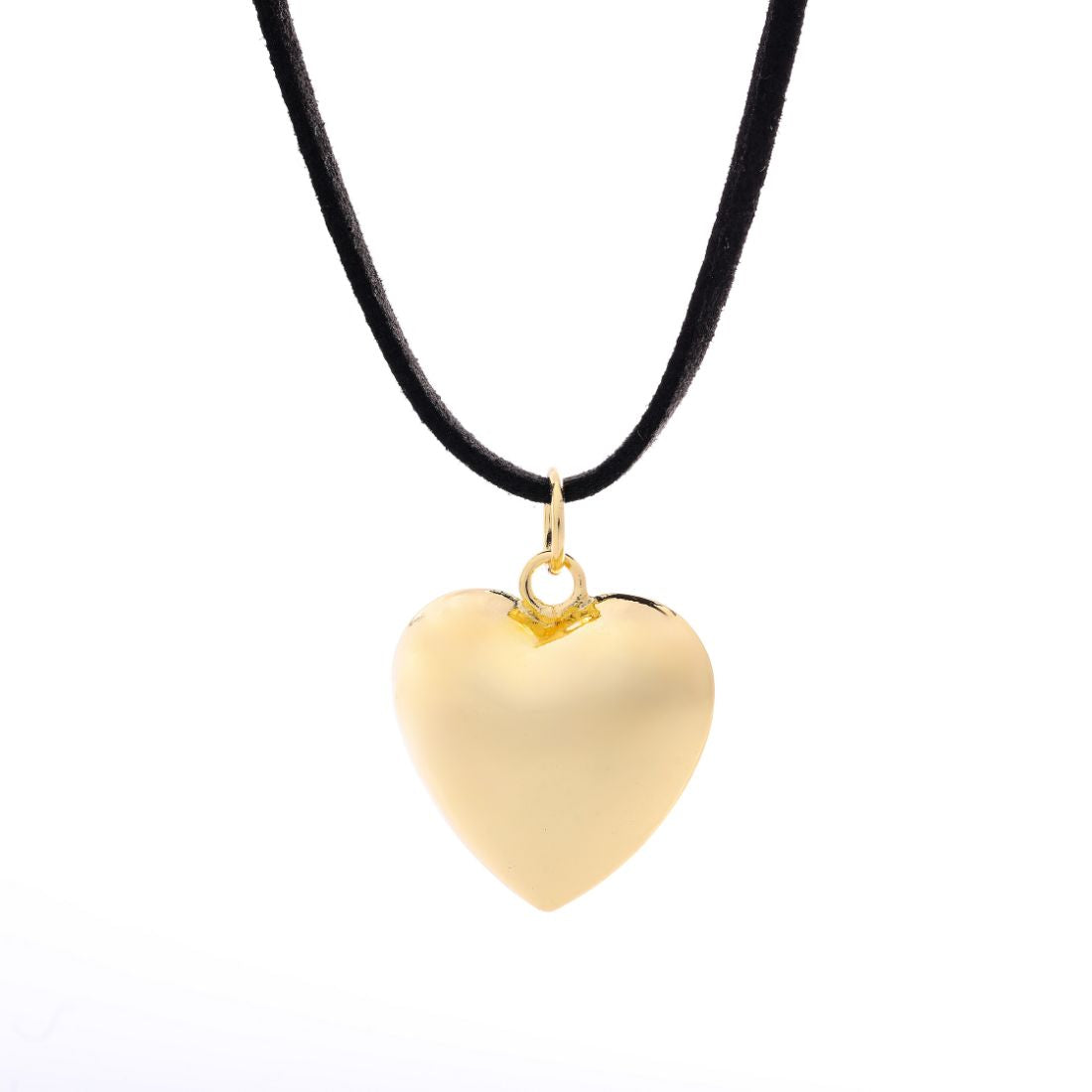 Black Cord Supra Heart Necklace