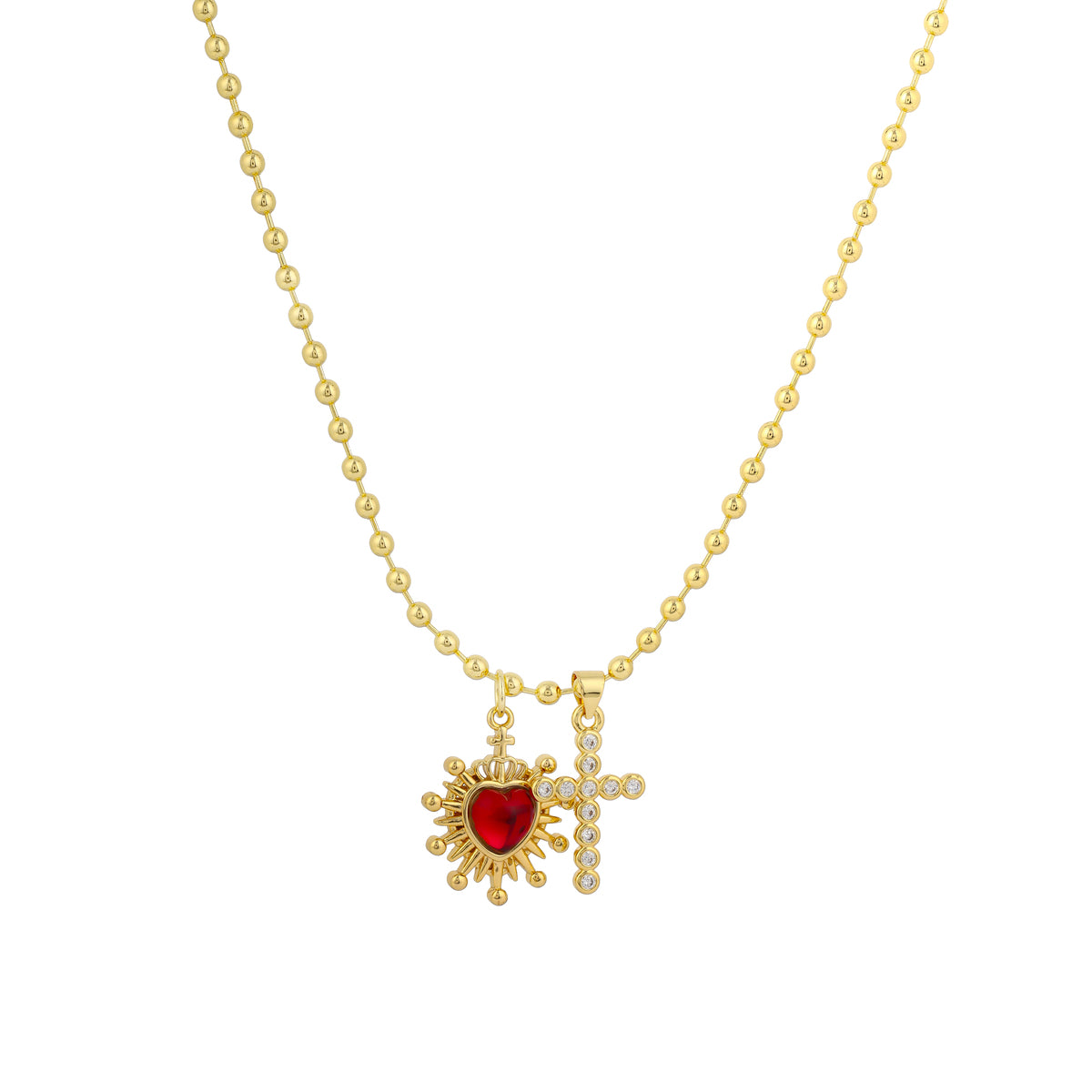 Heart & Cross Casual Necklace