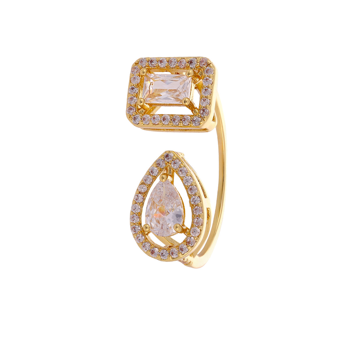 Square Drop Evening Ring