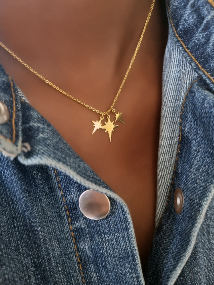 Stars Triplet Casual Necklace