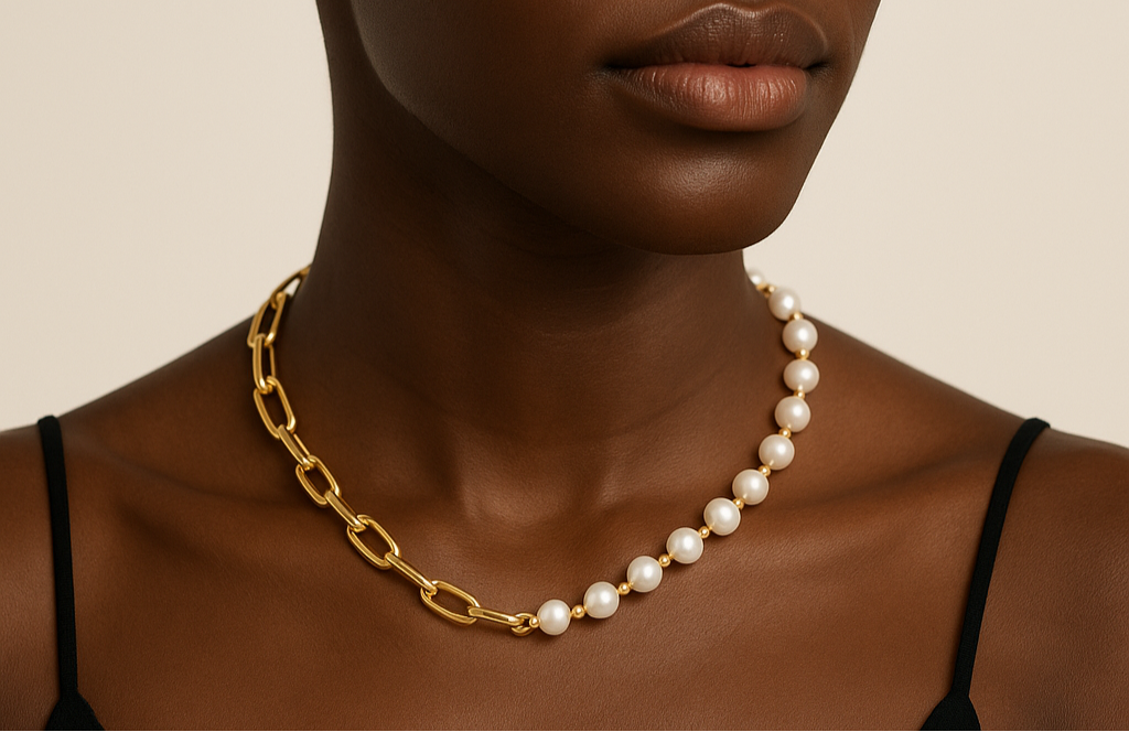 Double Chain Pearl Necklace
