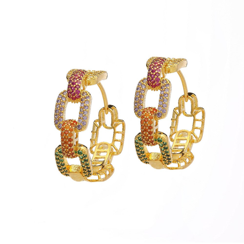 Chain Hoops Casual Earrings