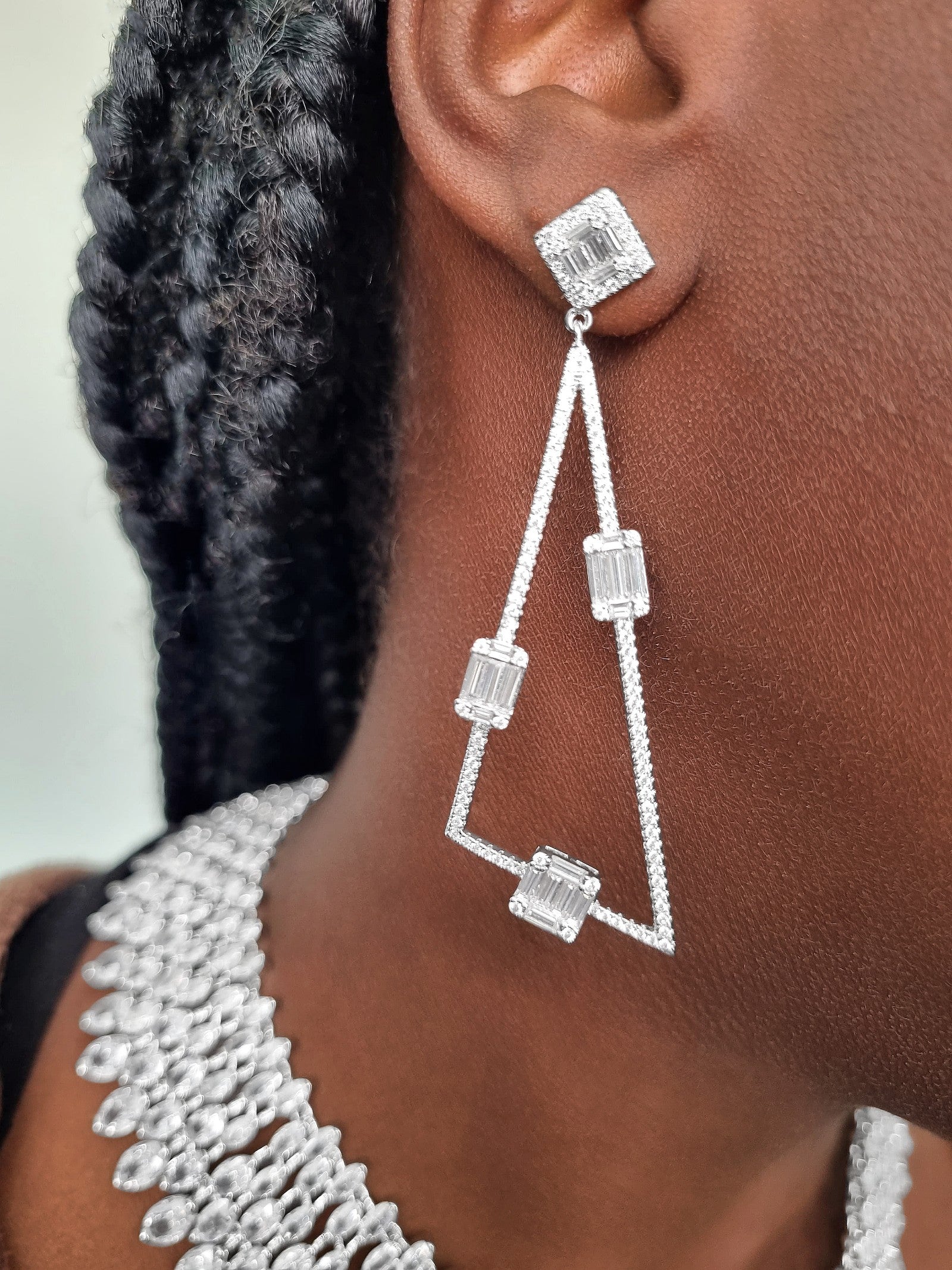 Digne Triangle Evening Earrings