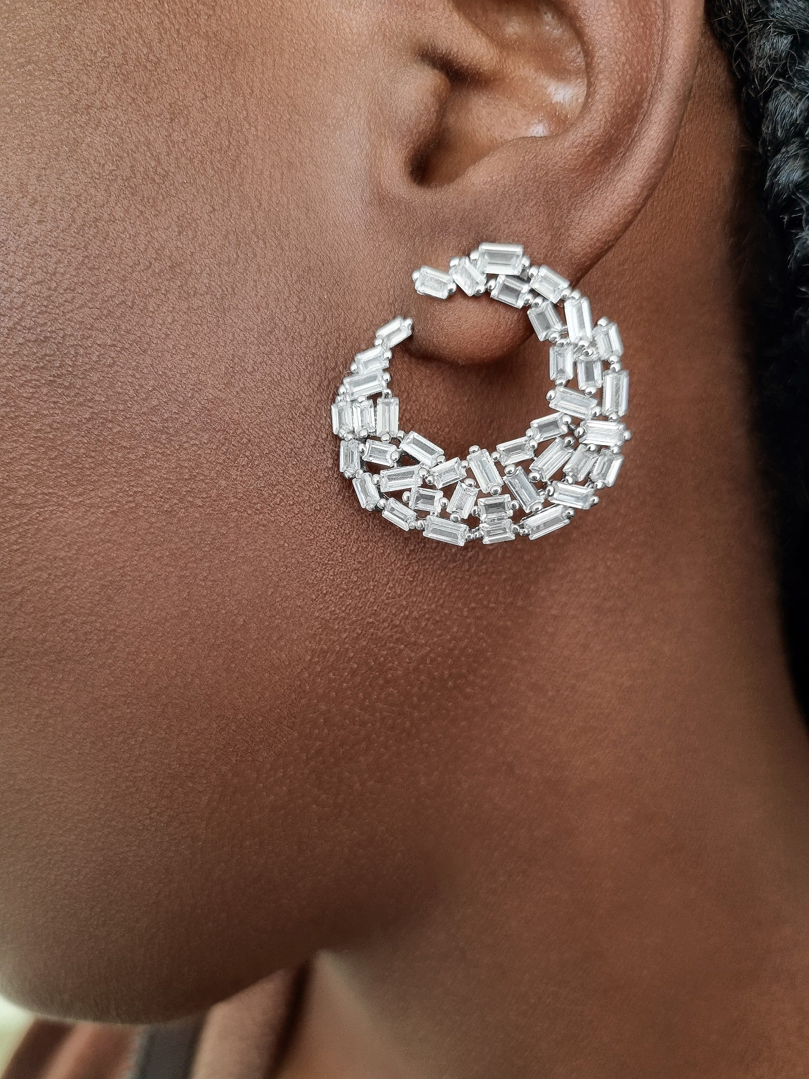 Luciana Curved Evening Earrings