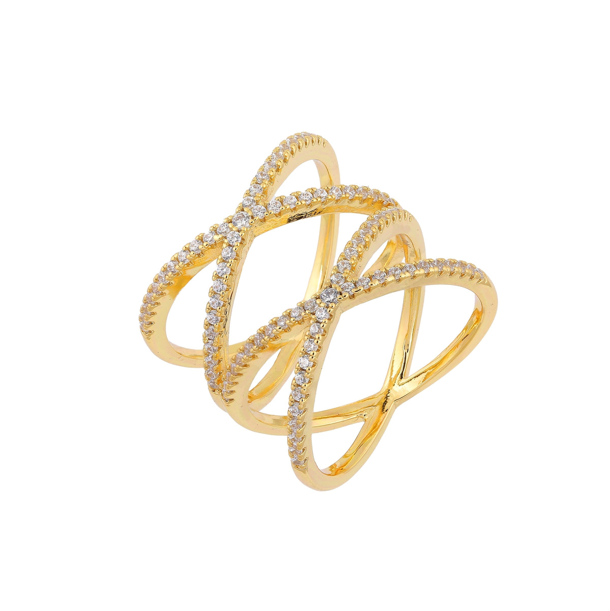 Double Cross Shake Casual Ring