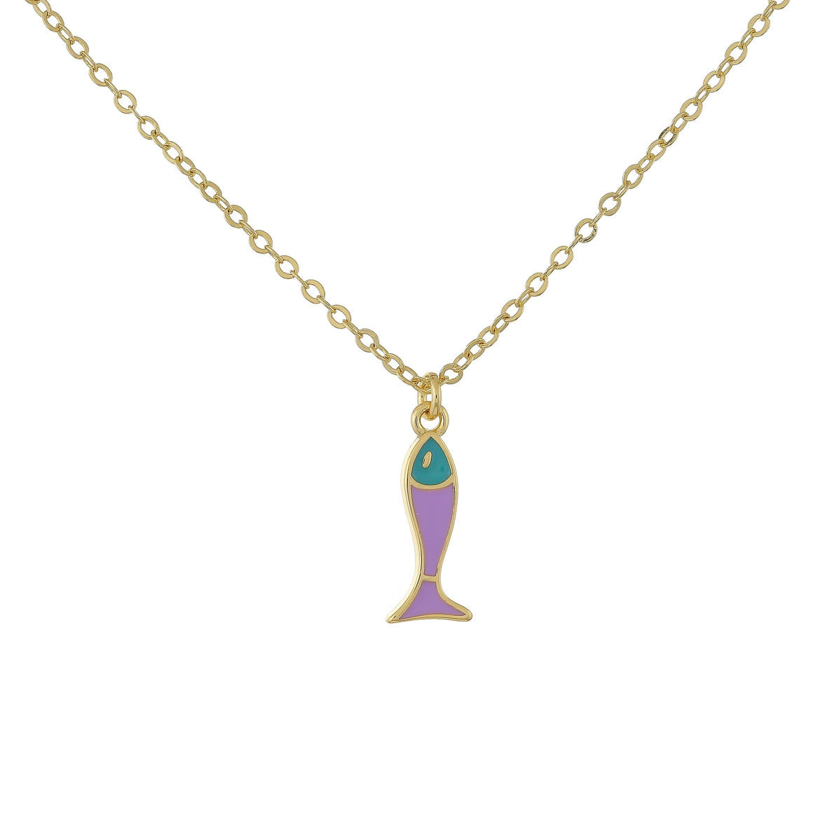 Fish In Style Enamel Casual Necklace