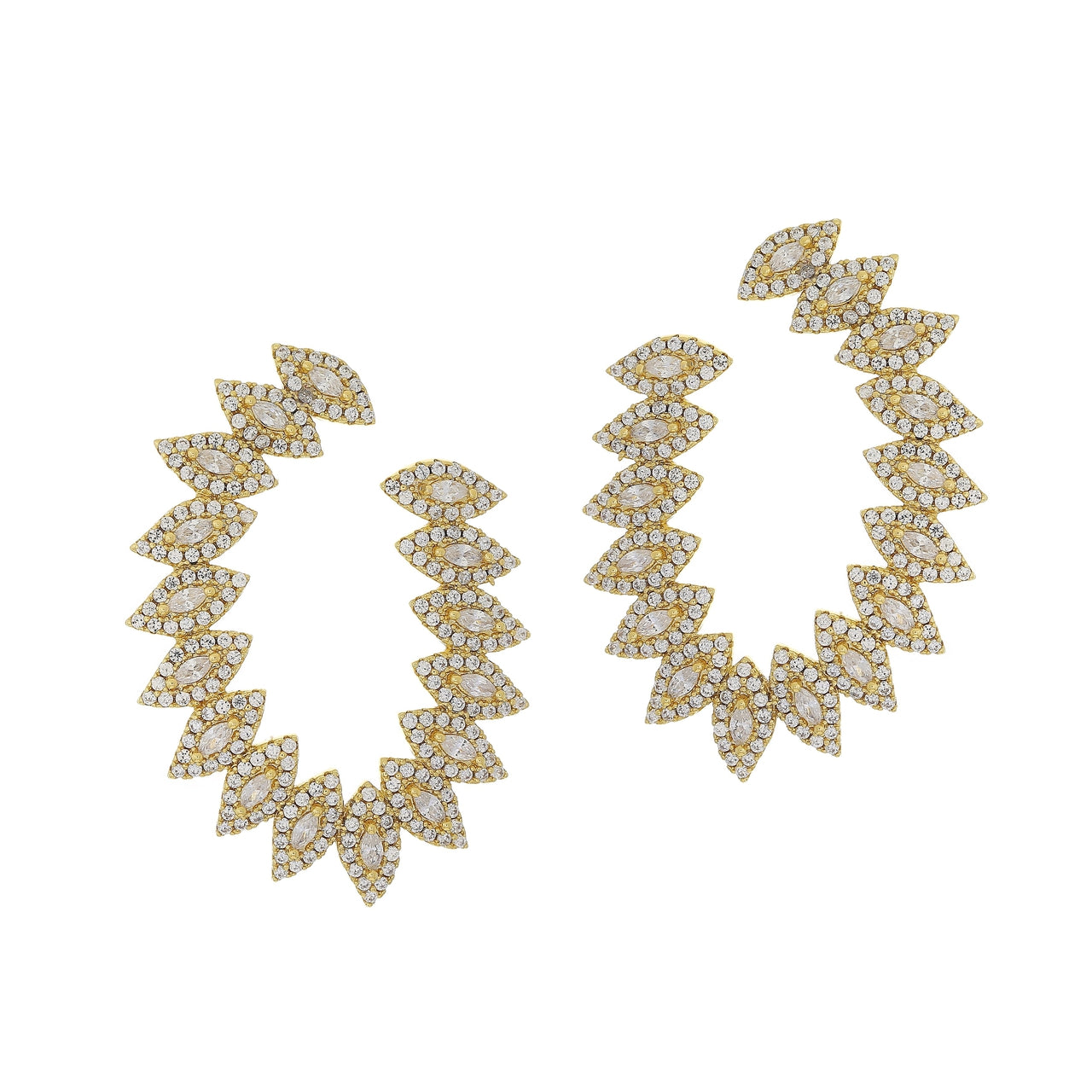 Curved Illusion Eyes Evening Earrings