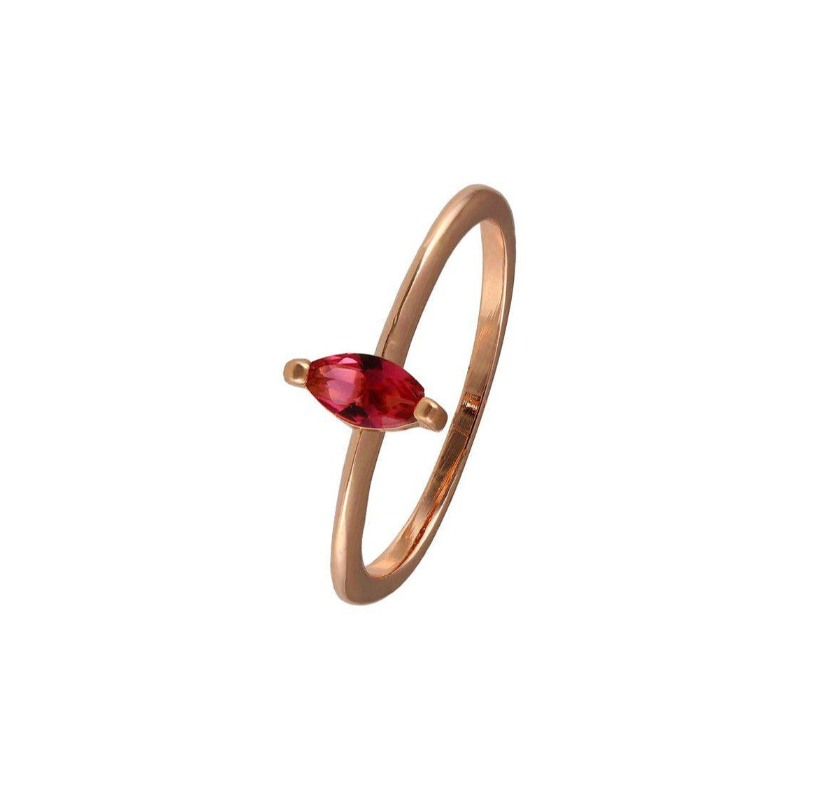 Ovale Single Stone Pink Ring