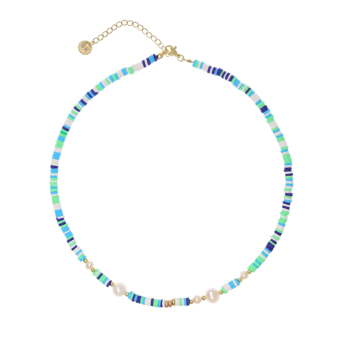 Sibelle Blue Pearly Surfer Necklace