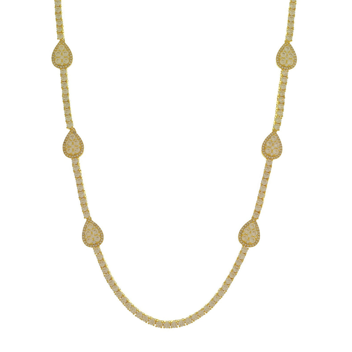 Teardrops Yellow Long Tennis Necklace