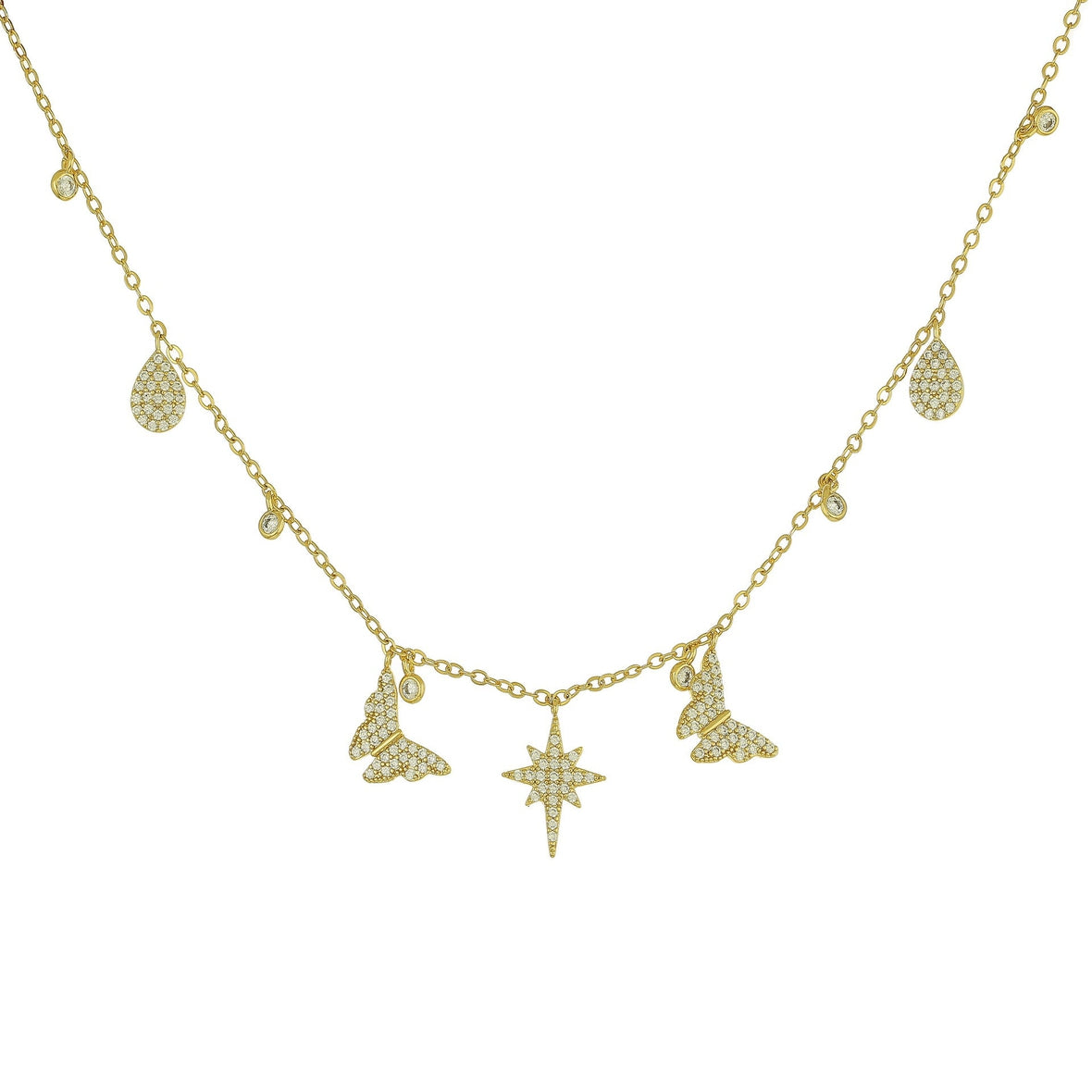 Mixed Star Butterfly Casual Necklace