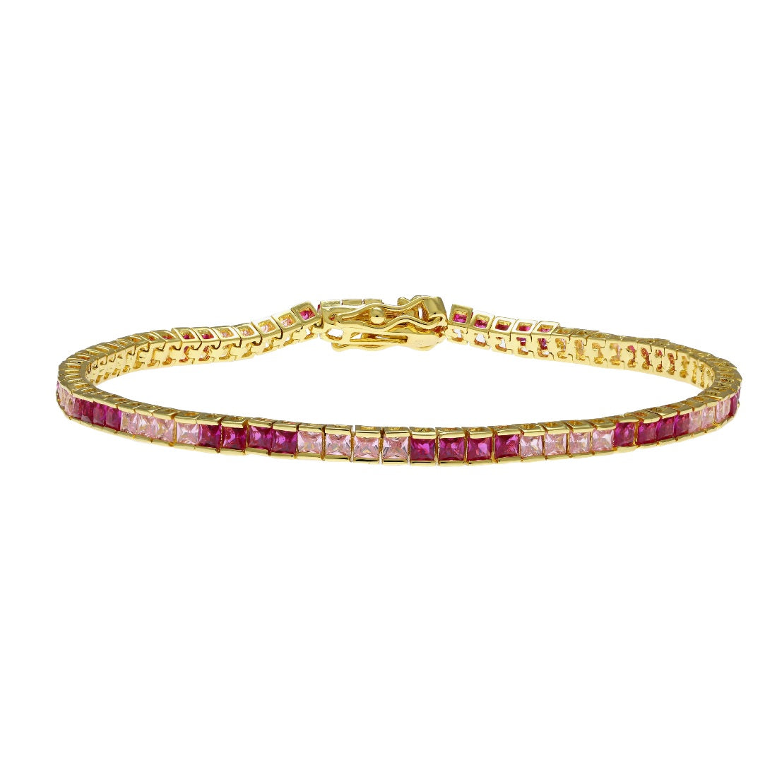 The Chic Pink Channel Setting Tennis Bracelet