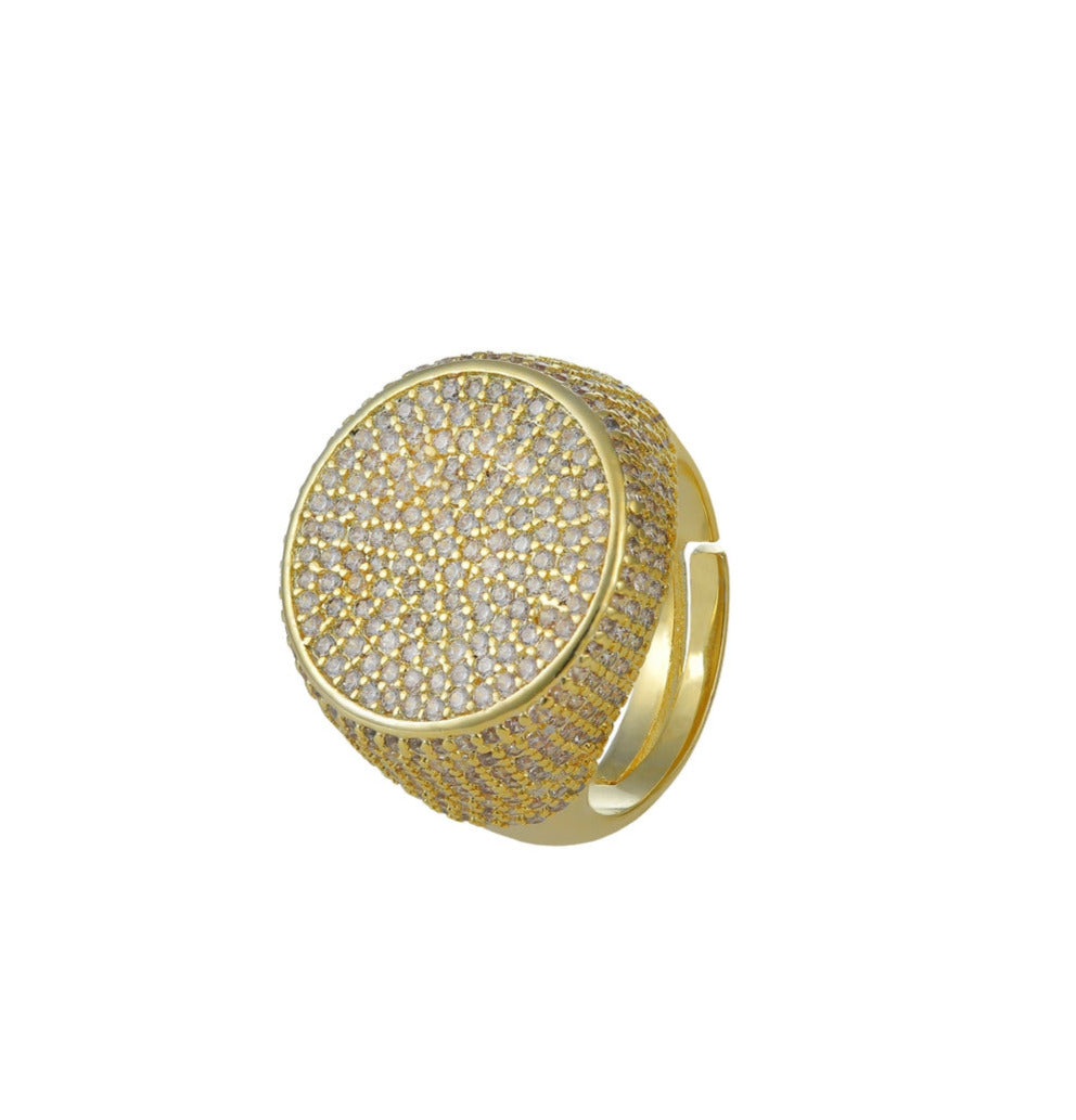 Clusky Round Glam Casual Ring