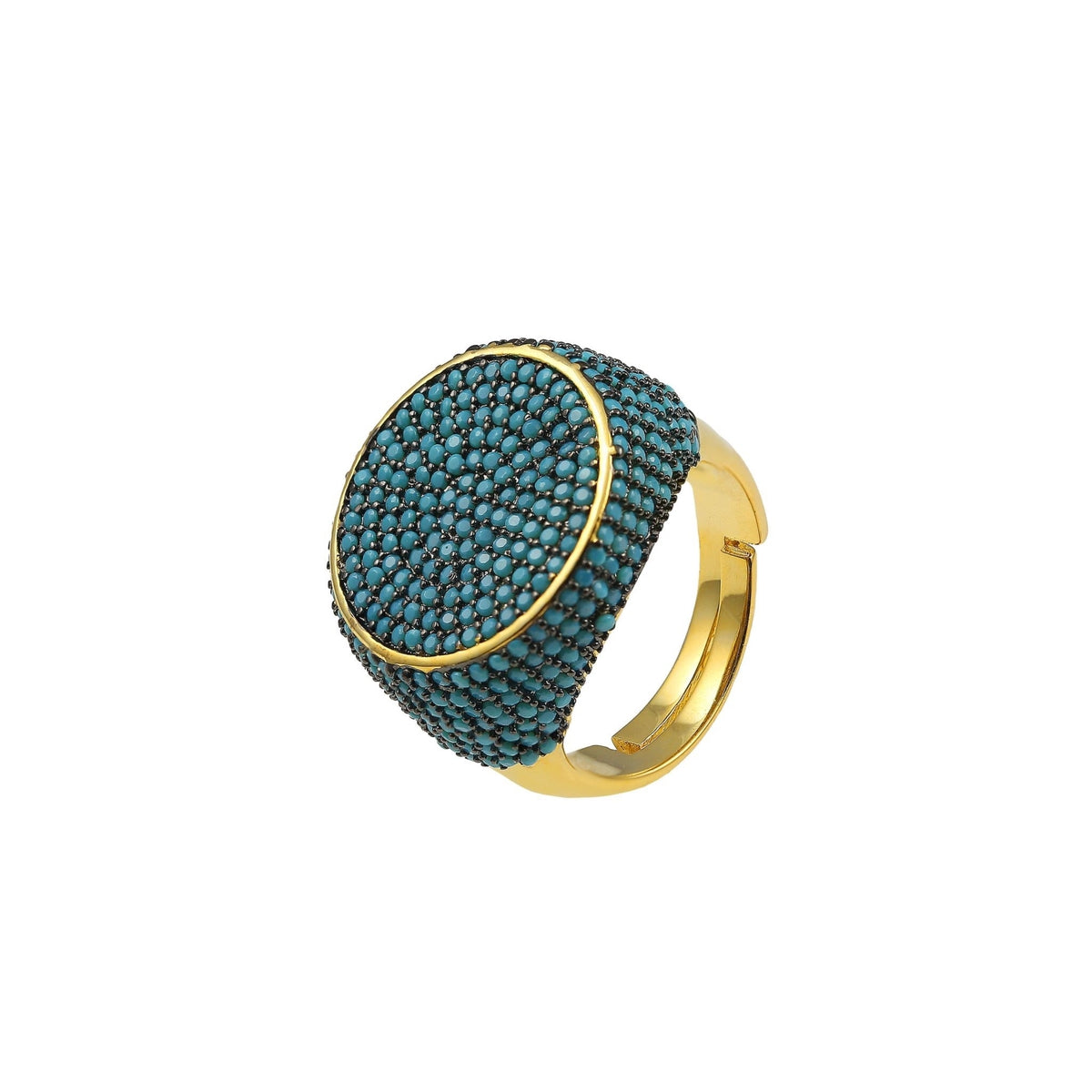 Clusky Round Glam Casual Ring