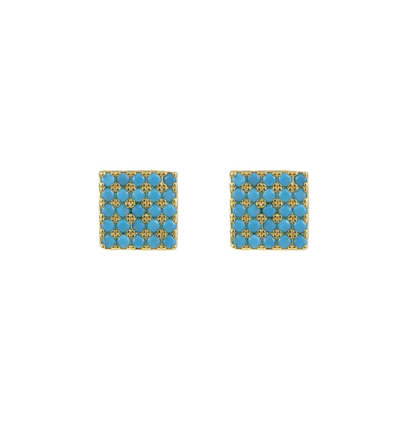 Square Shape Dots Earrings