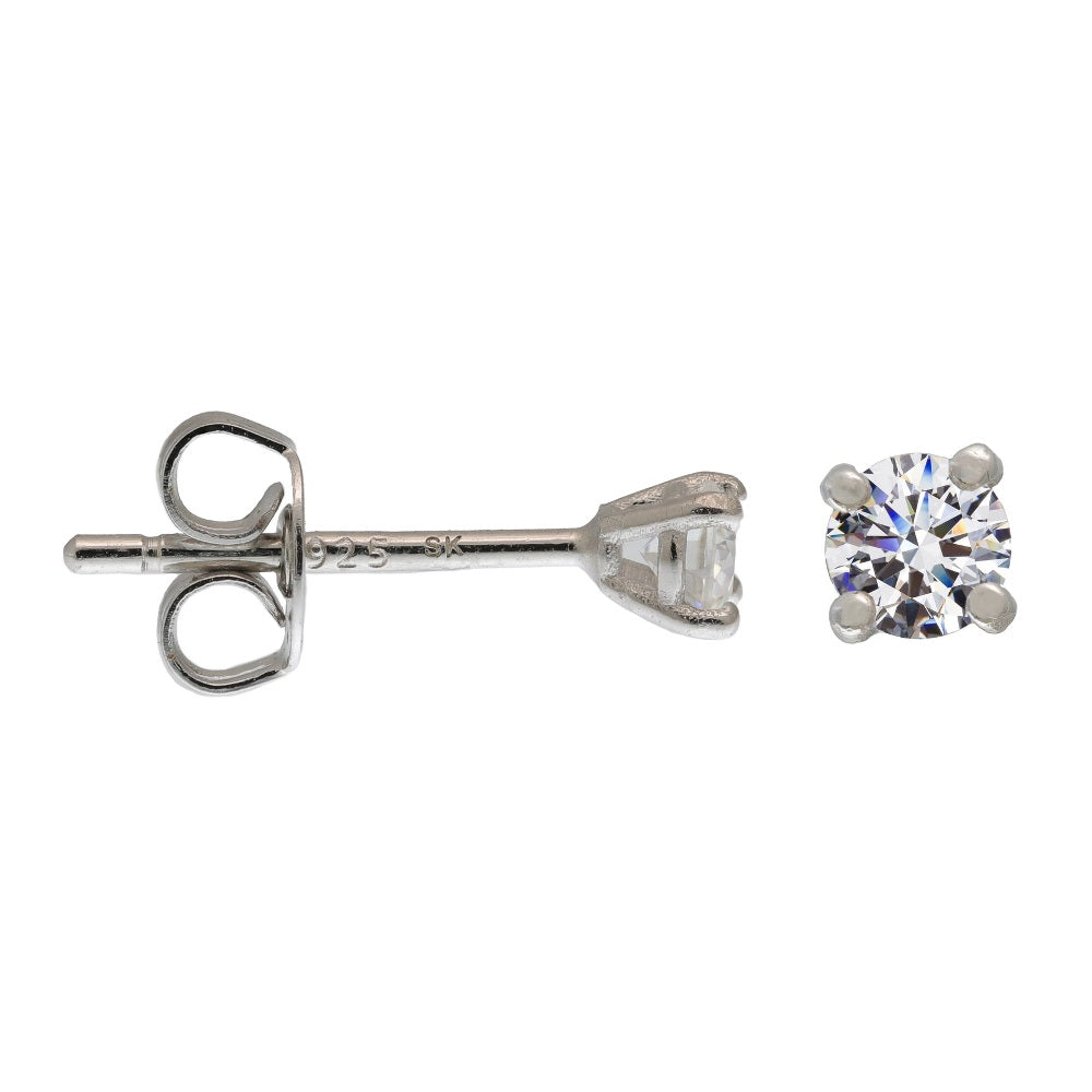 The Round Studs Moissanite 0.2ct White Round Earrings