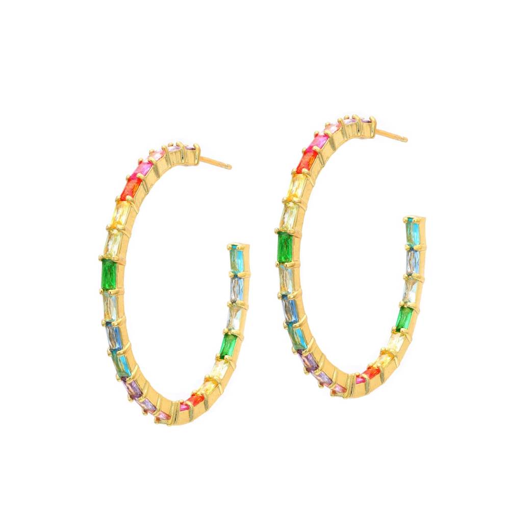 Celeste Hoops Rainbow Earrings