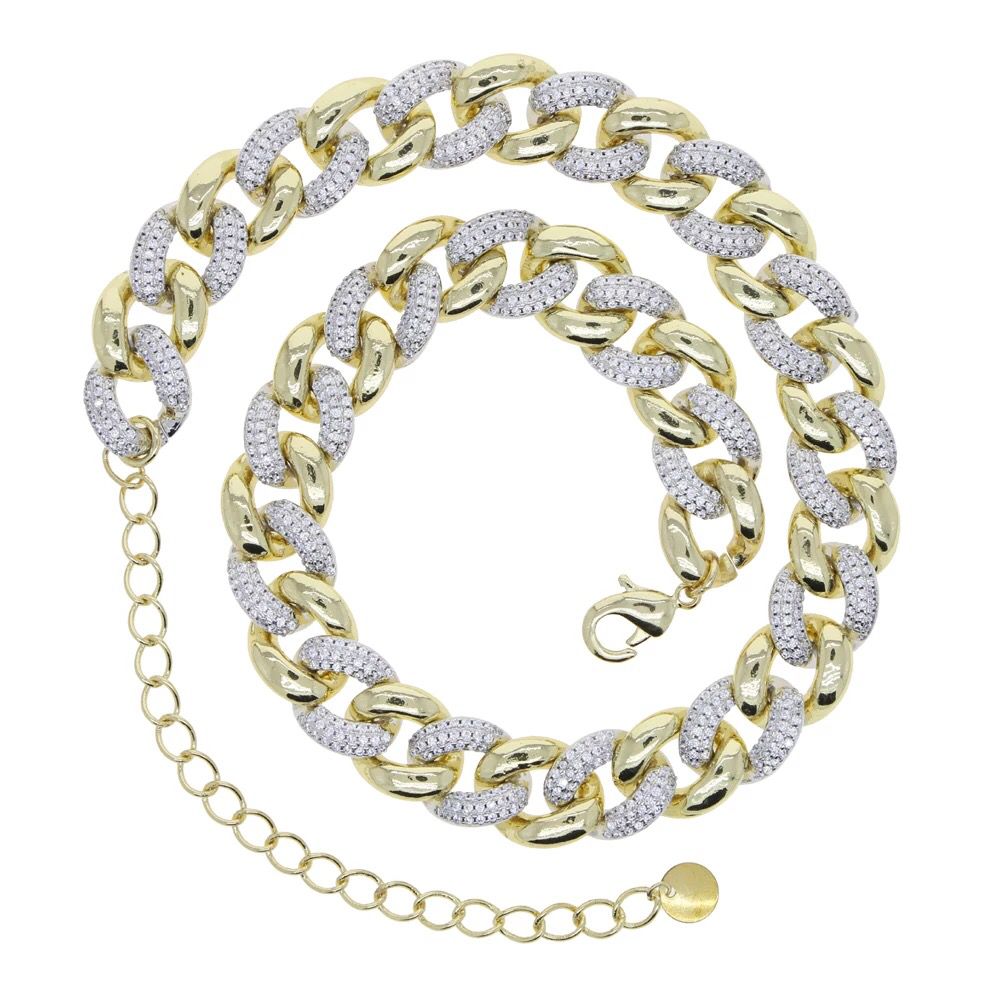 Yellow Glitter Chain Choker Necklace