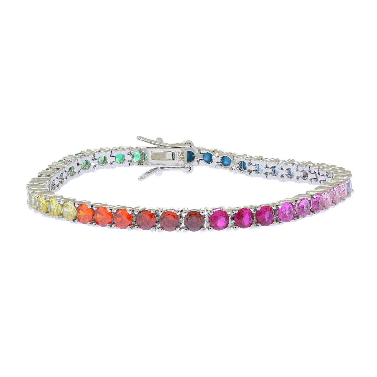 Clara Silver Rainbow Tennis Bracelet