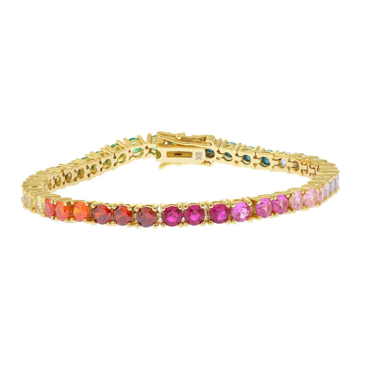 Clara Gold Rainbow Tennis Bracelet