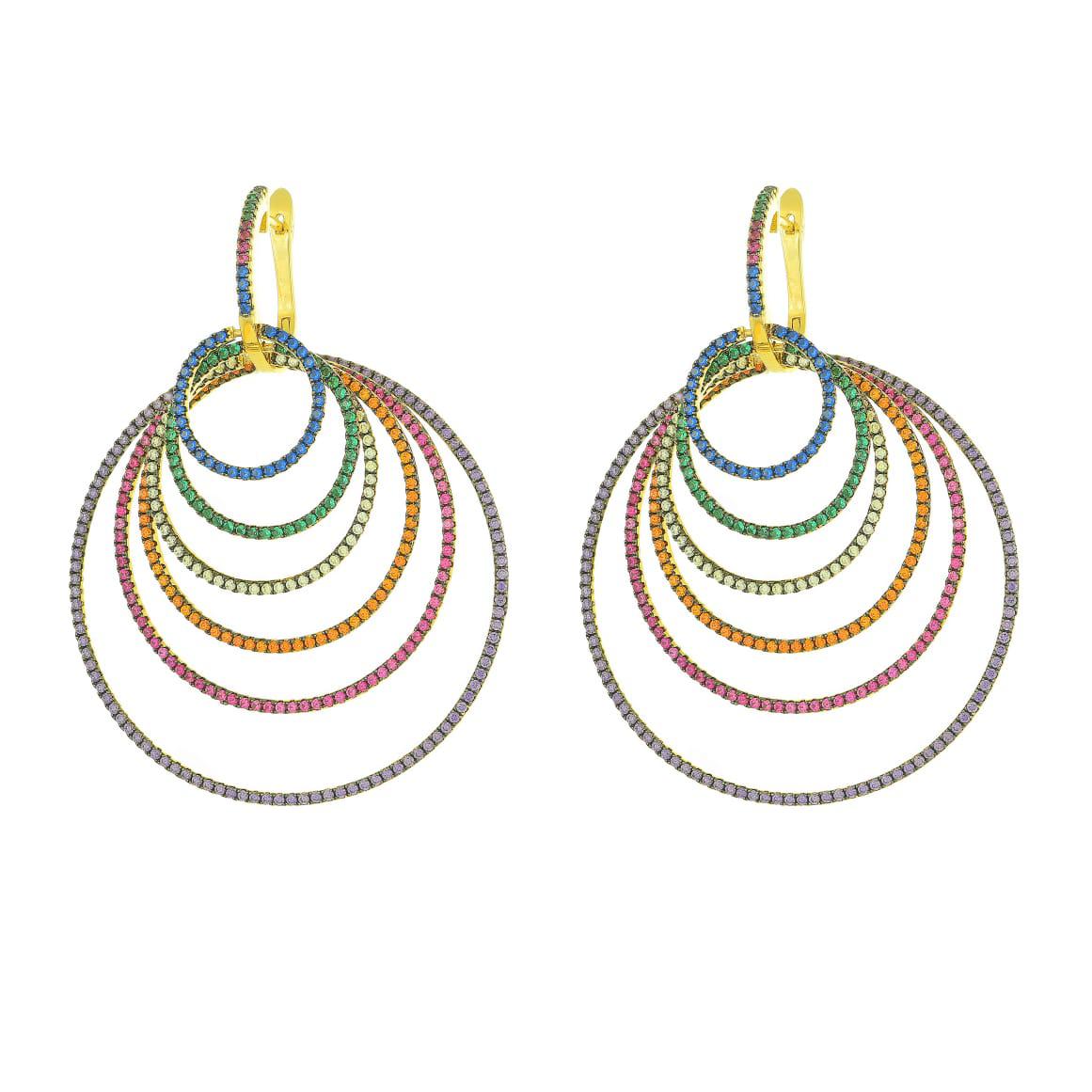 Cascade Circles Rainbow Earrings