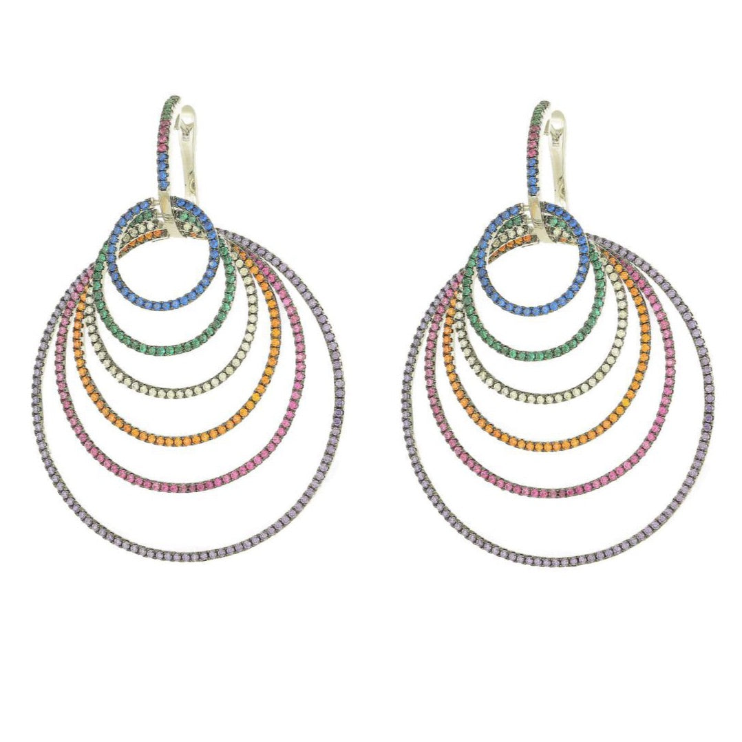 Cascade Circles Rainbow Earrings