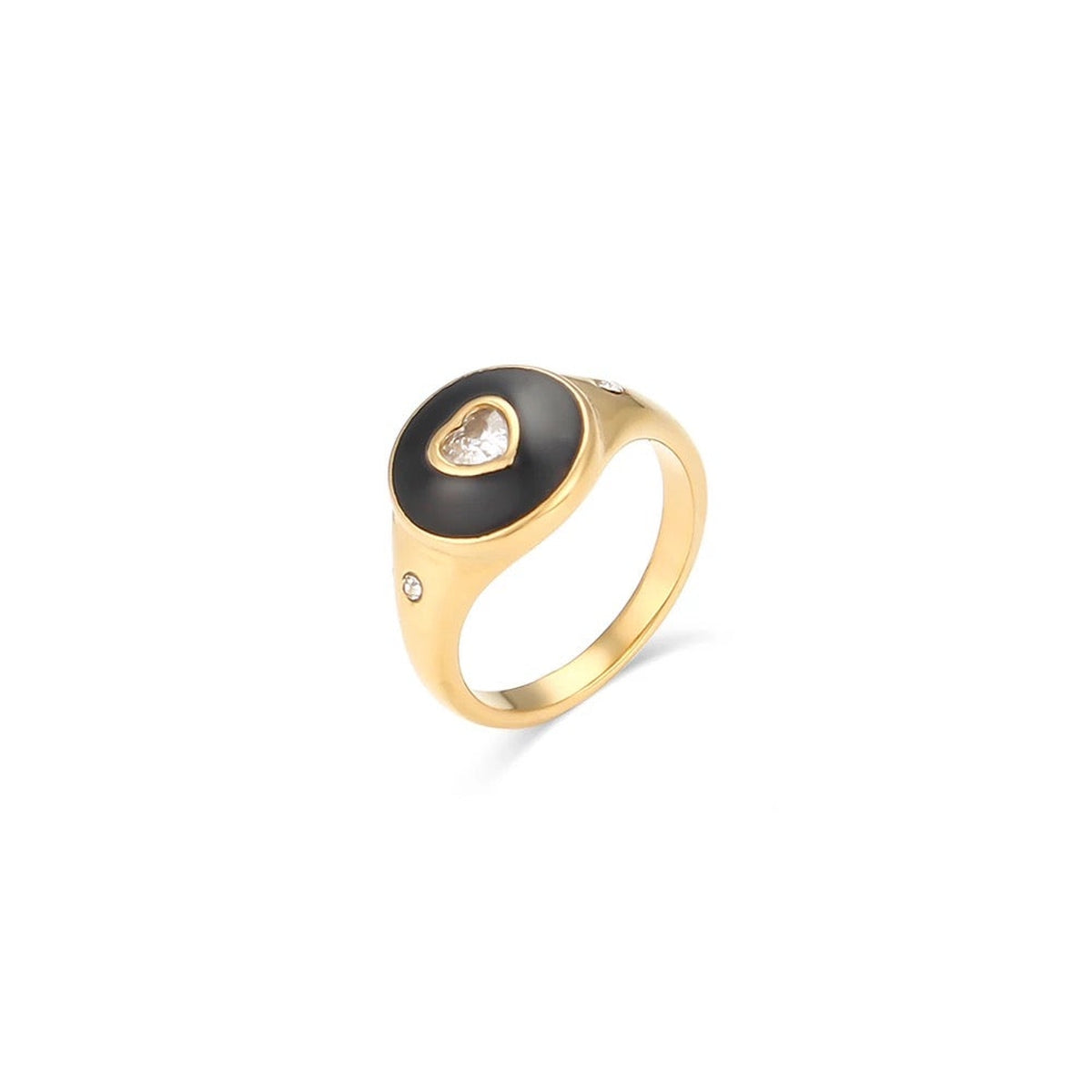 Central Heart Casual Enamel Ring