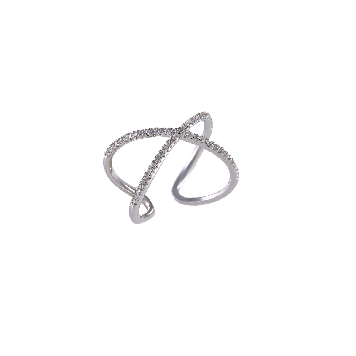 Crossed Single Line Casual Ring