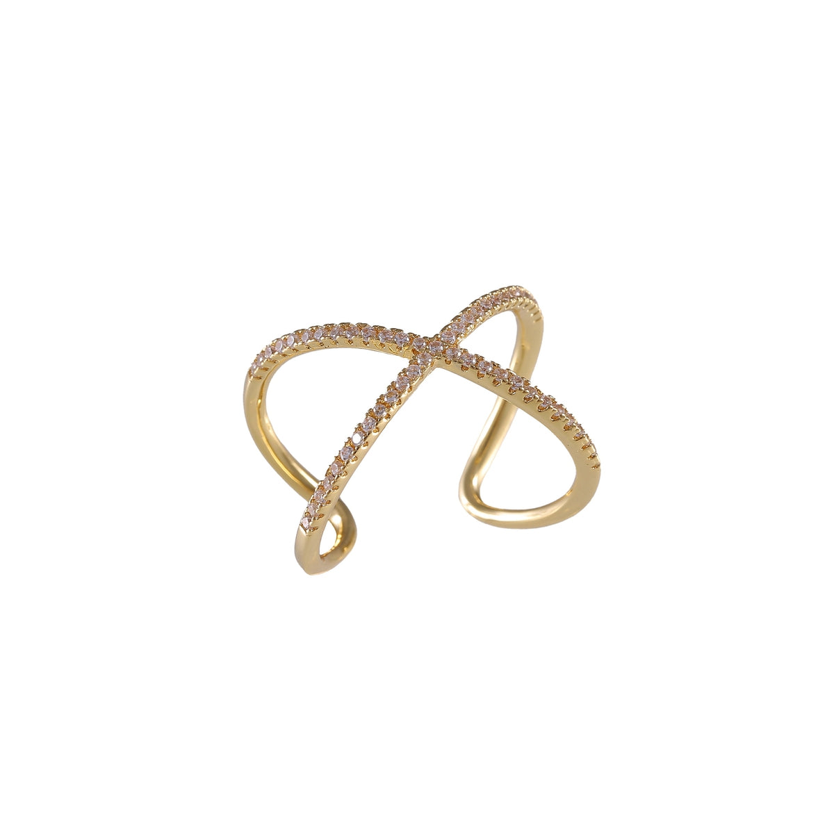 Crossed Single Line Casual Ring
