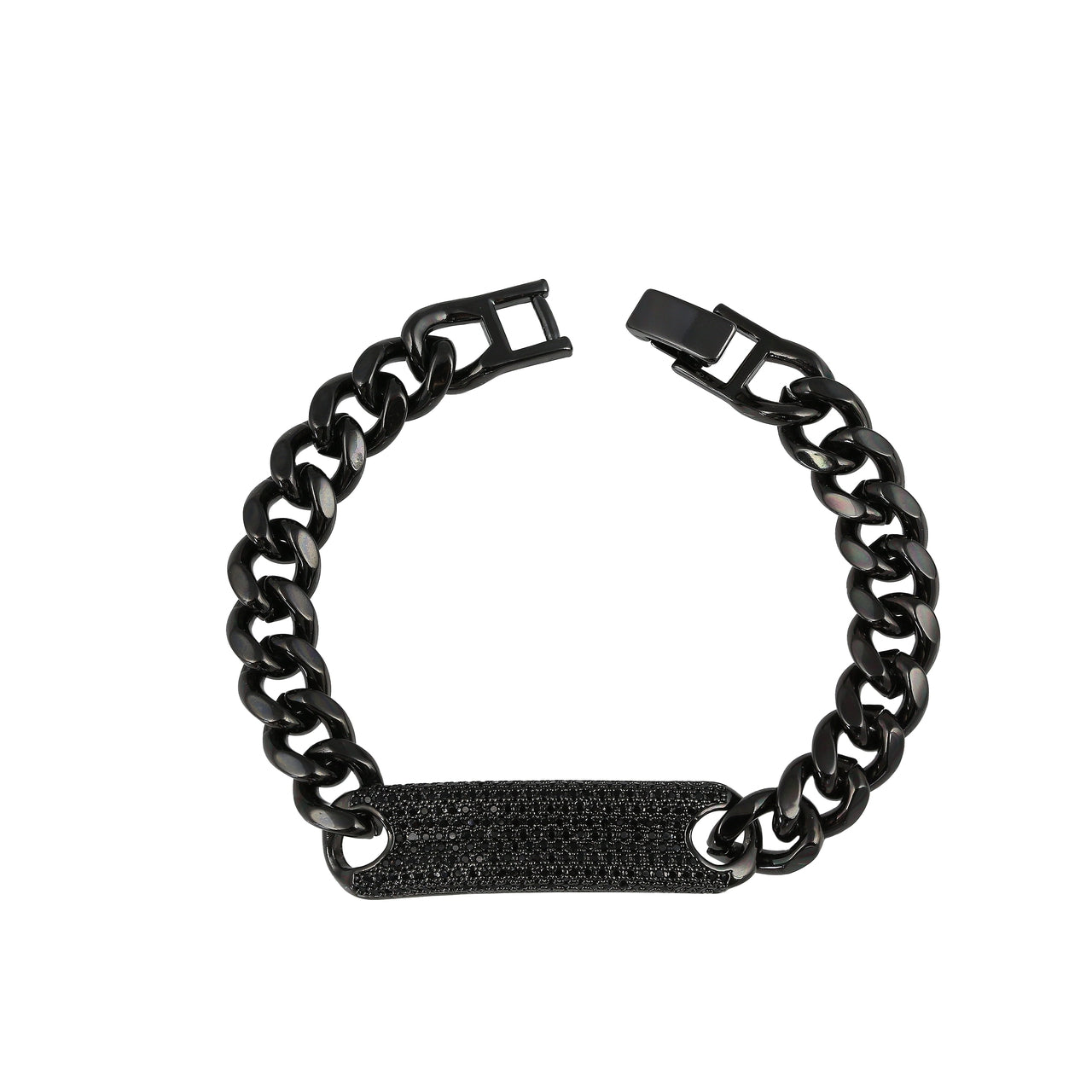 Rectangle Cut Black Chain Bracelet