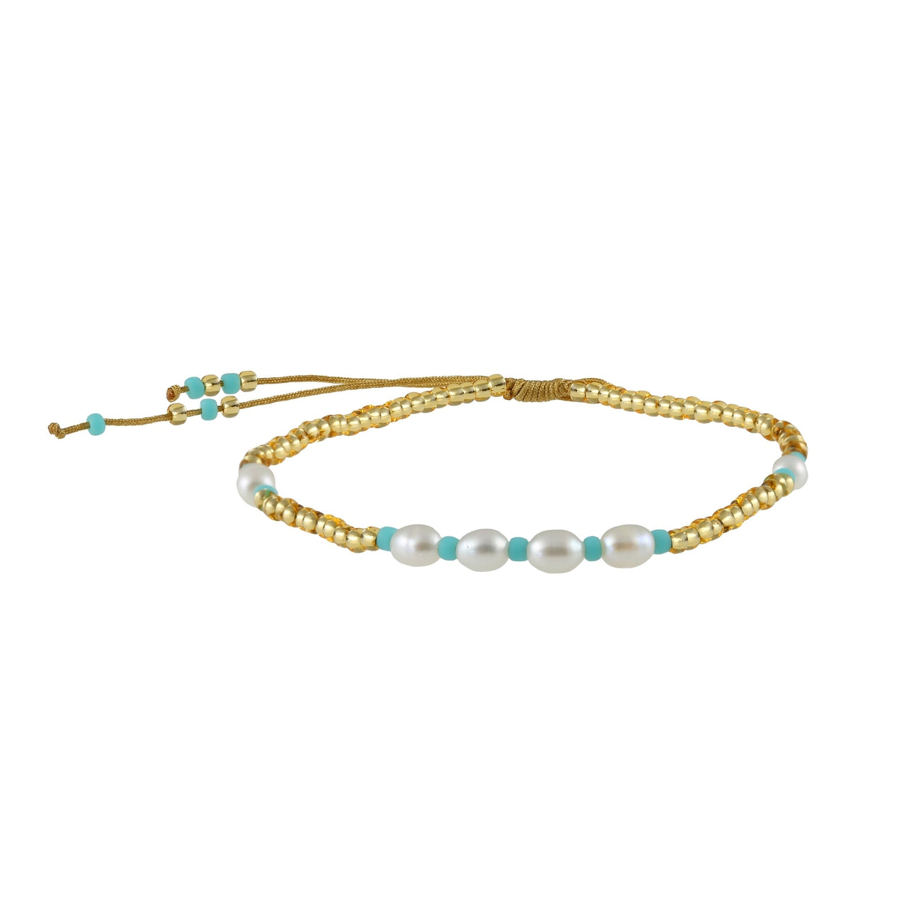 Tenisha Pearl Golden Bracelet