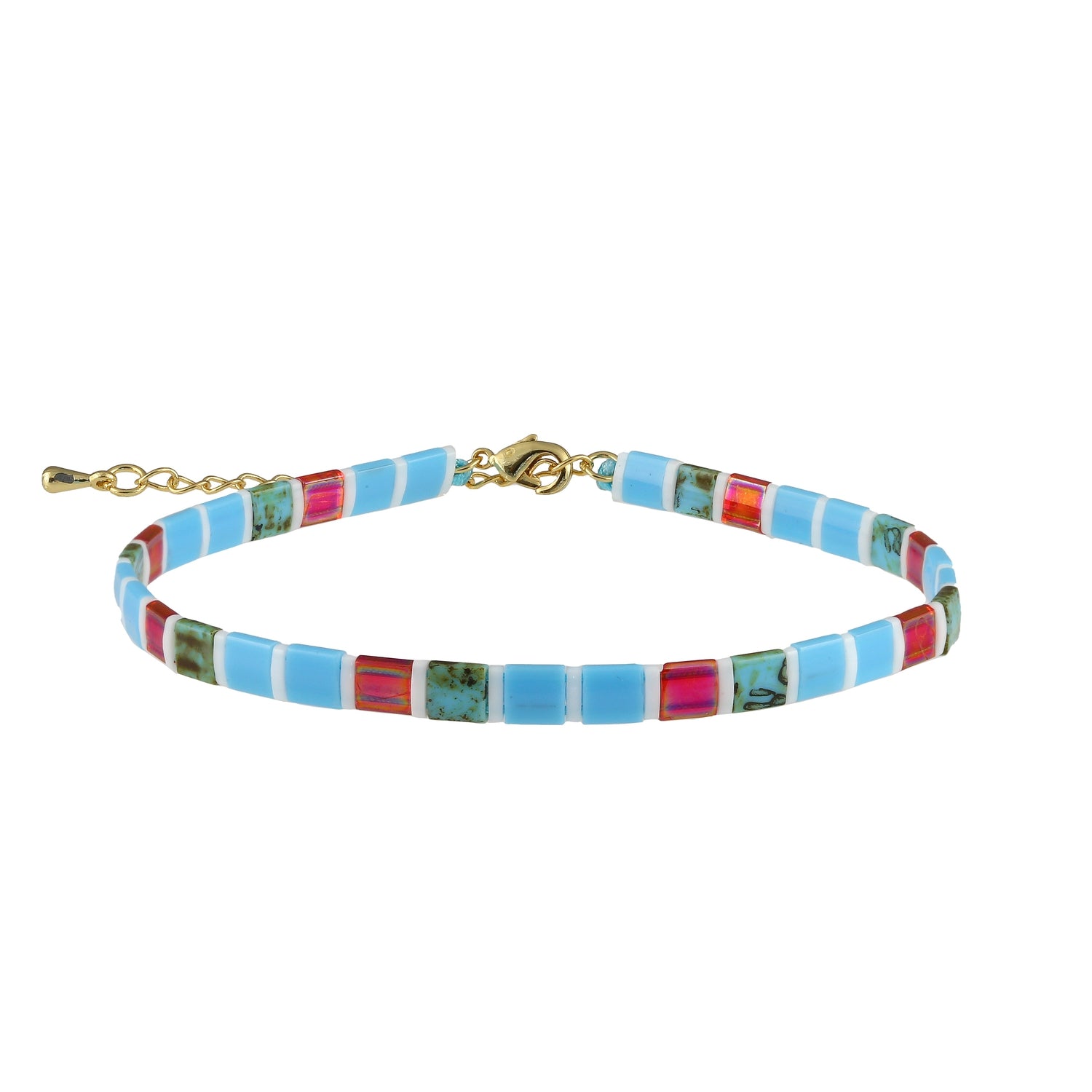 Tennessee Turquoise Beaded Anklet