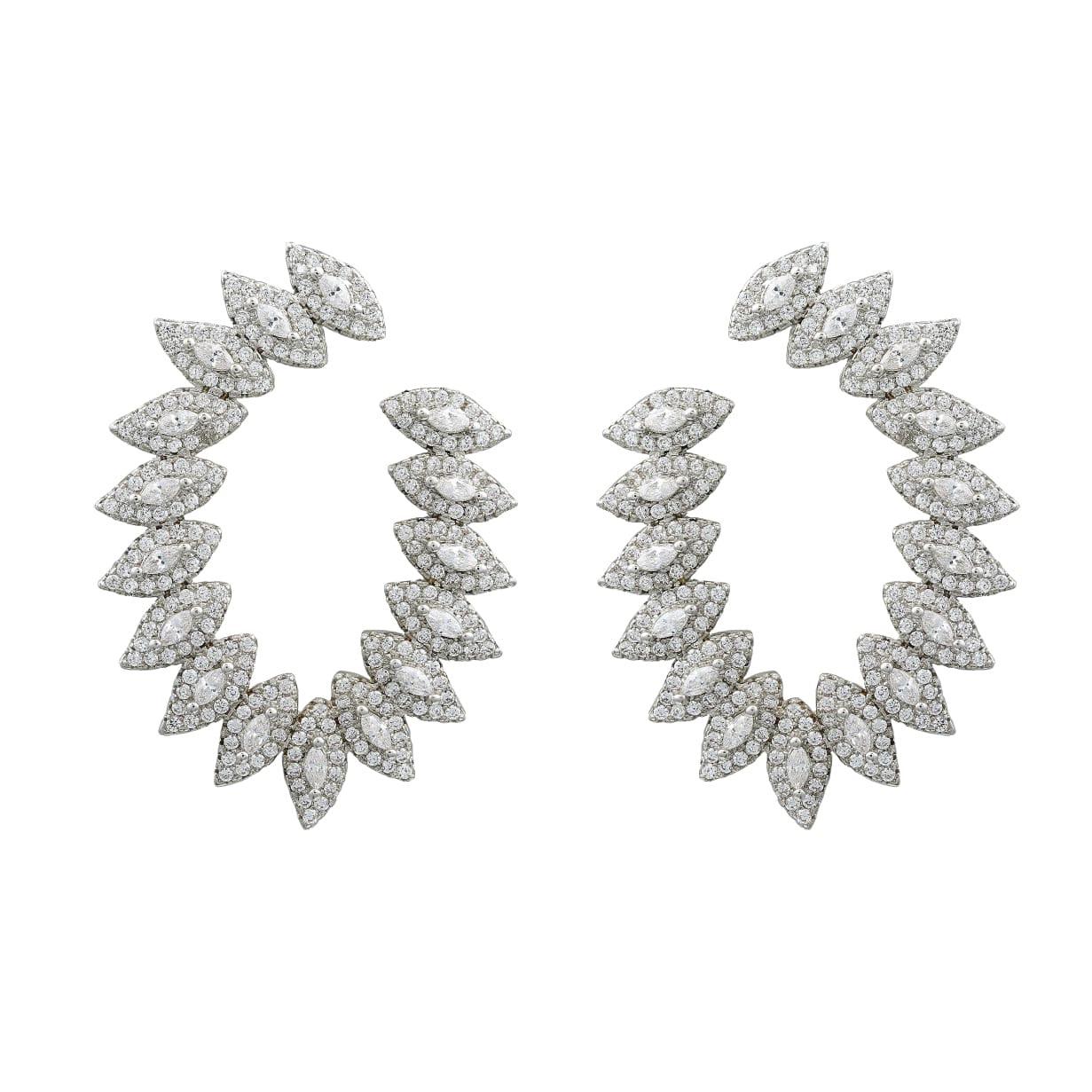 Curved Illusion Eyes Evening Earrings