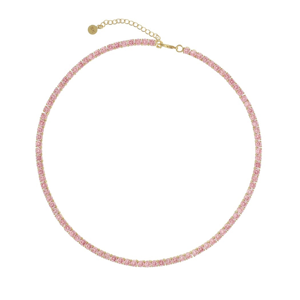 Magnificent Pink Tennis Necklace