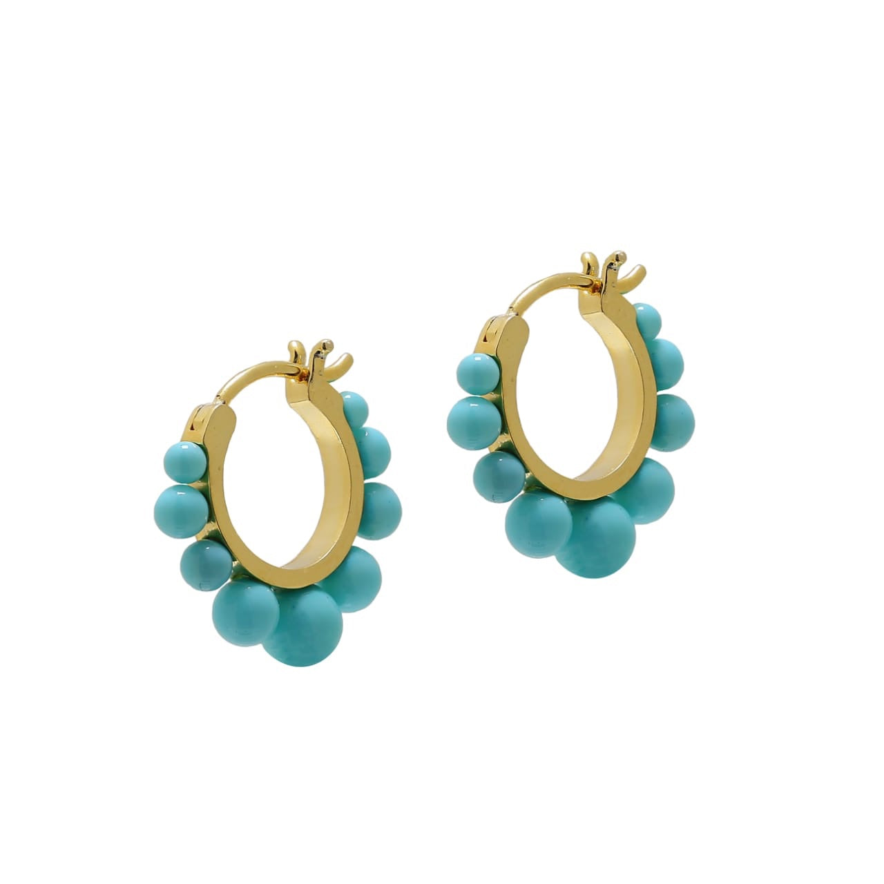 Smirkey Turquoise Hoops Earrings