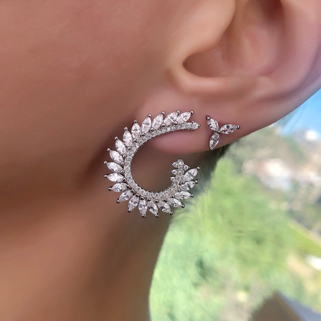 Enchanting Mini Curved Evening Earrings